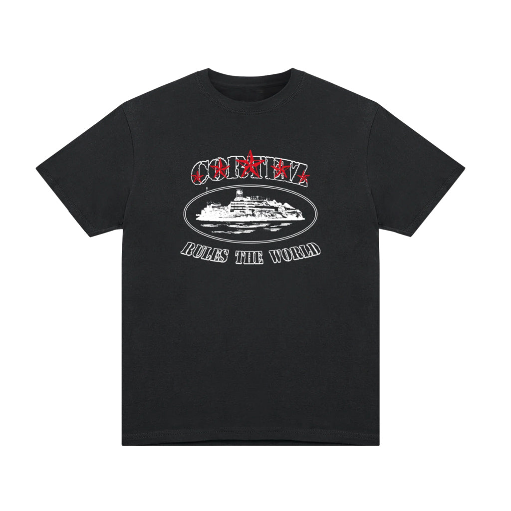 Corteiz 5 Starz Alcatraz Tee – Black | Australia New Zealand