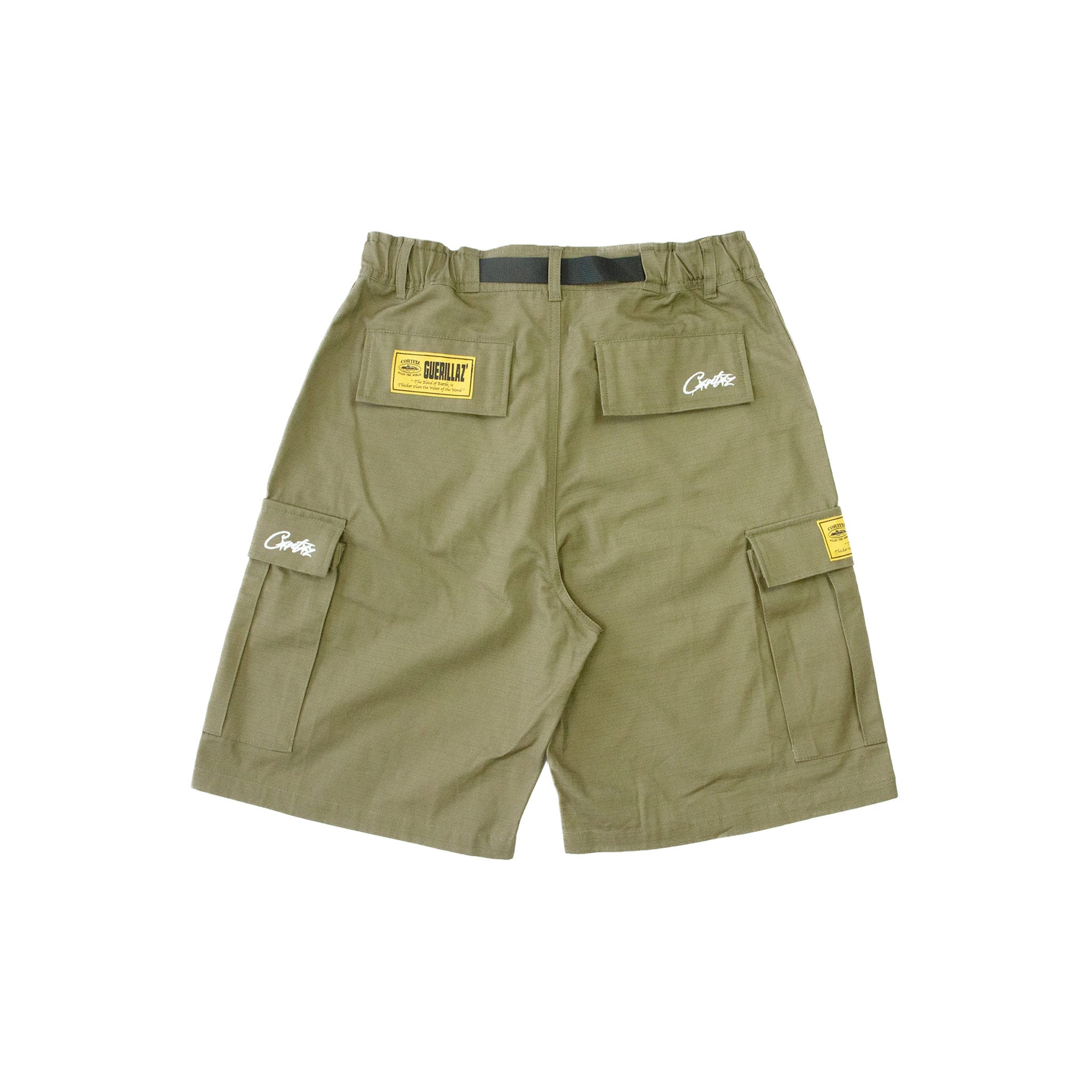 Corteiz Alcatraz Cargo Shorts – Khaki Green BACK | Australia New Zealand