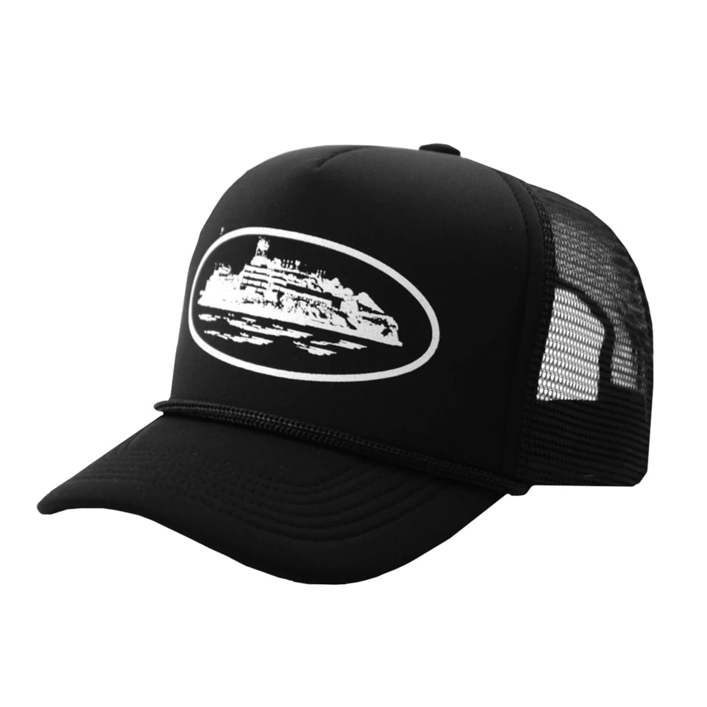 Corteiz Alcatraz Trucker Hat – White / Black | Points Streetwear ...