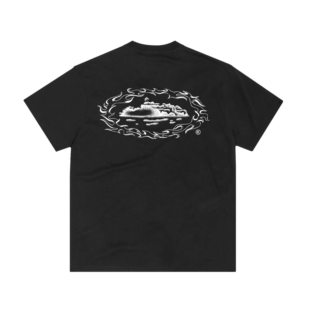Corteiz Alcatraz Firey Tee – Black | Australia New Zealand BACK