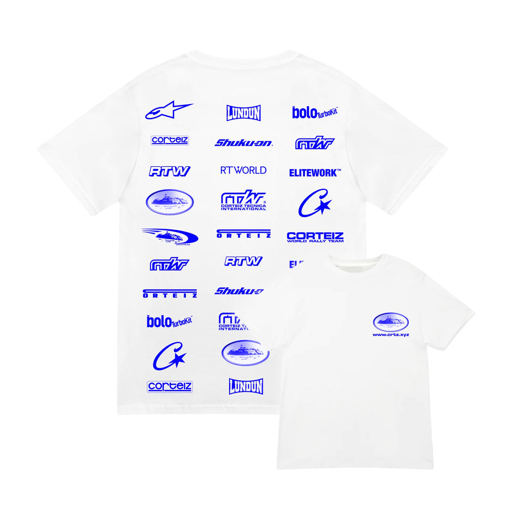 Corteiz Rally Vinyl Tee – White / Blue | Australia New Zealand