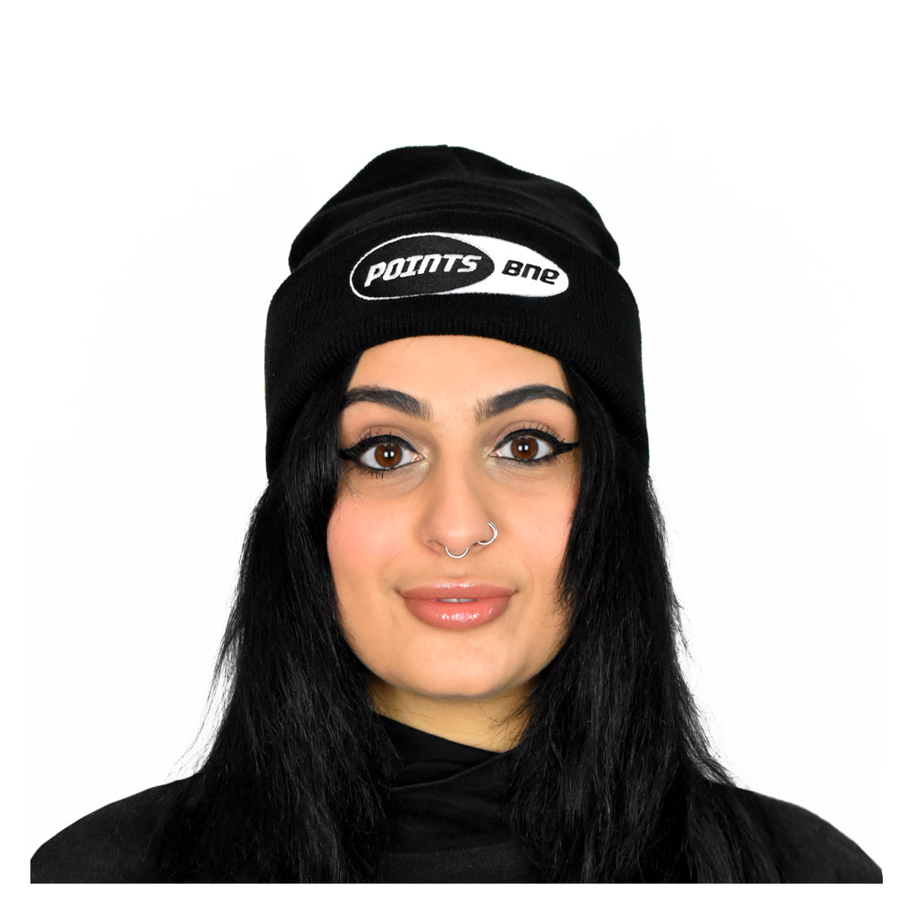 Points-Ellipse-Beanie---Black On Head | Australia New Zealand