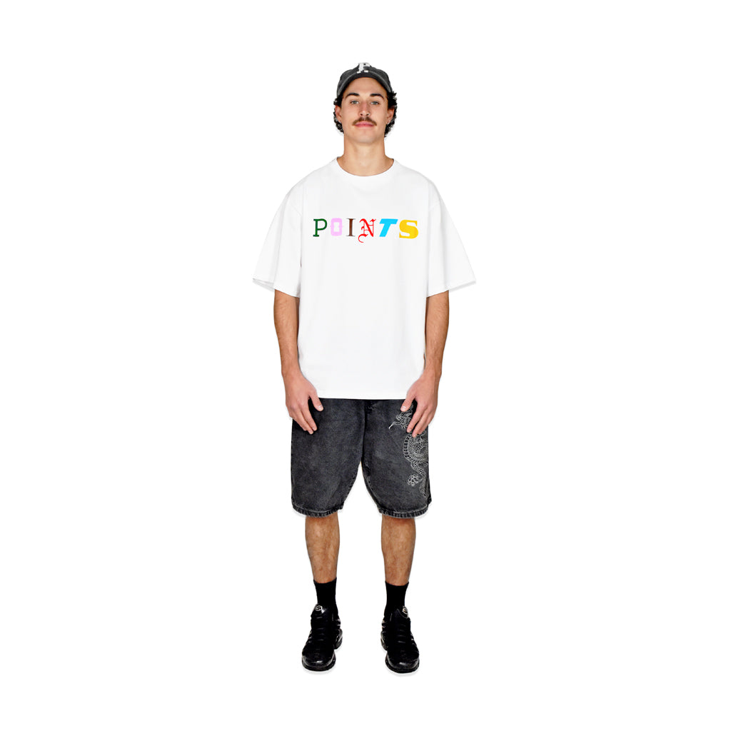 Points Font Tee - White | Australia New Zealand SIZE FIT