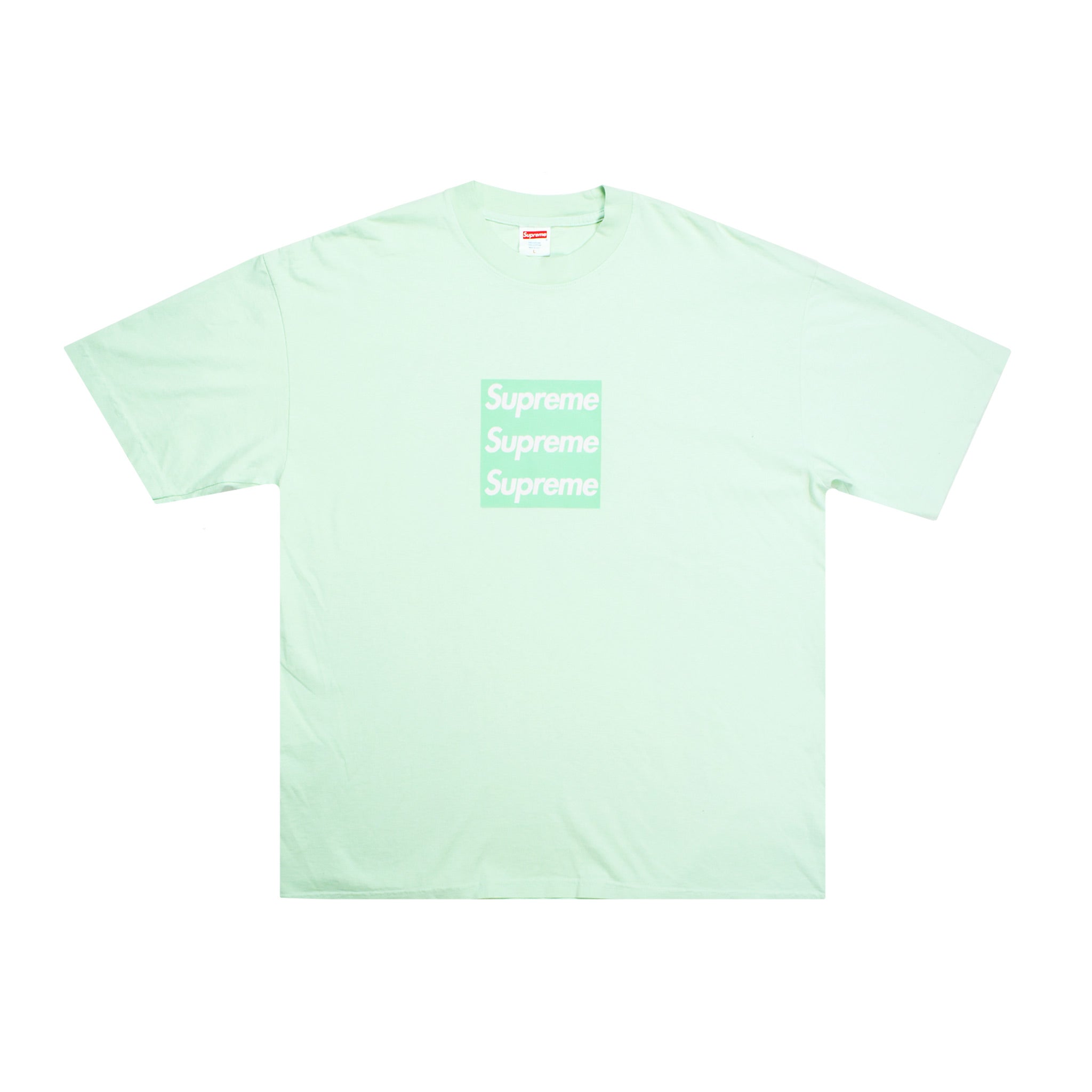 Asspizza x Supreme Triple Box Logo Tee - Mint FRONT | Australia New Zealand