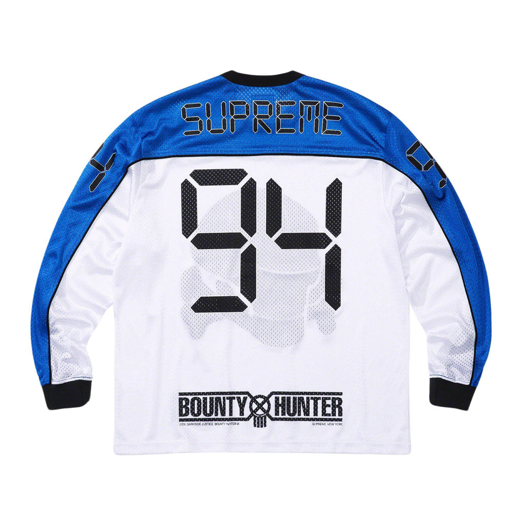 Supreme x Bounty Hunter Mesh Moto Jersey Tee – Metallic Blue | Australia New Zealand BACK