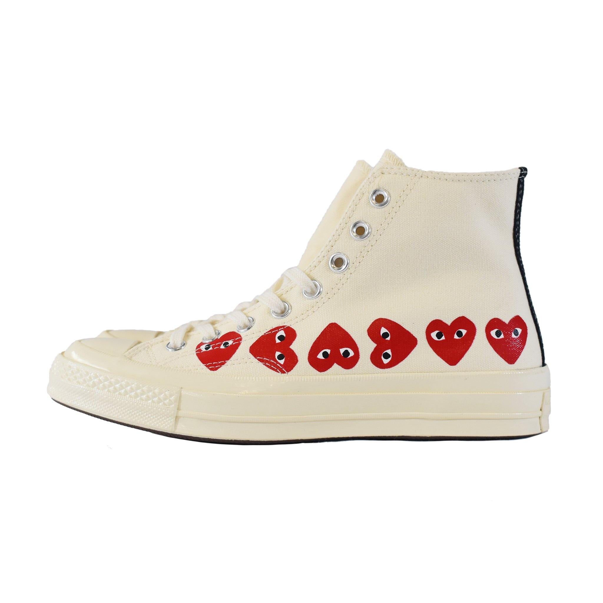 Converse Chuck Taylor All-Star 70s Hi Comme des Garcons Play Multi-Heart - White | Australia