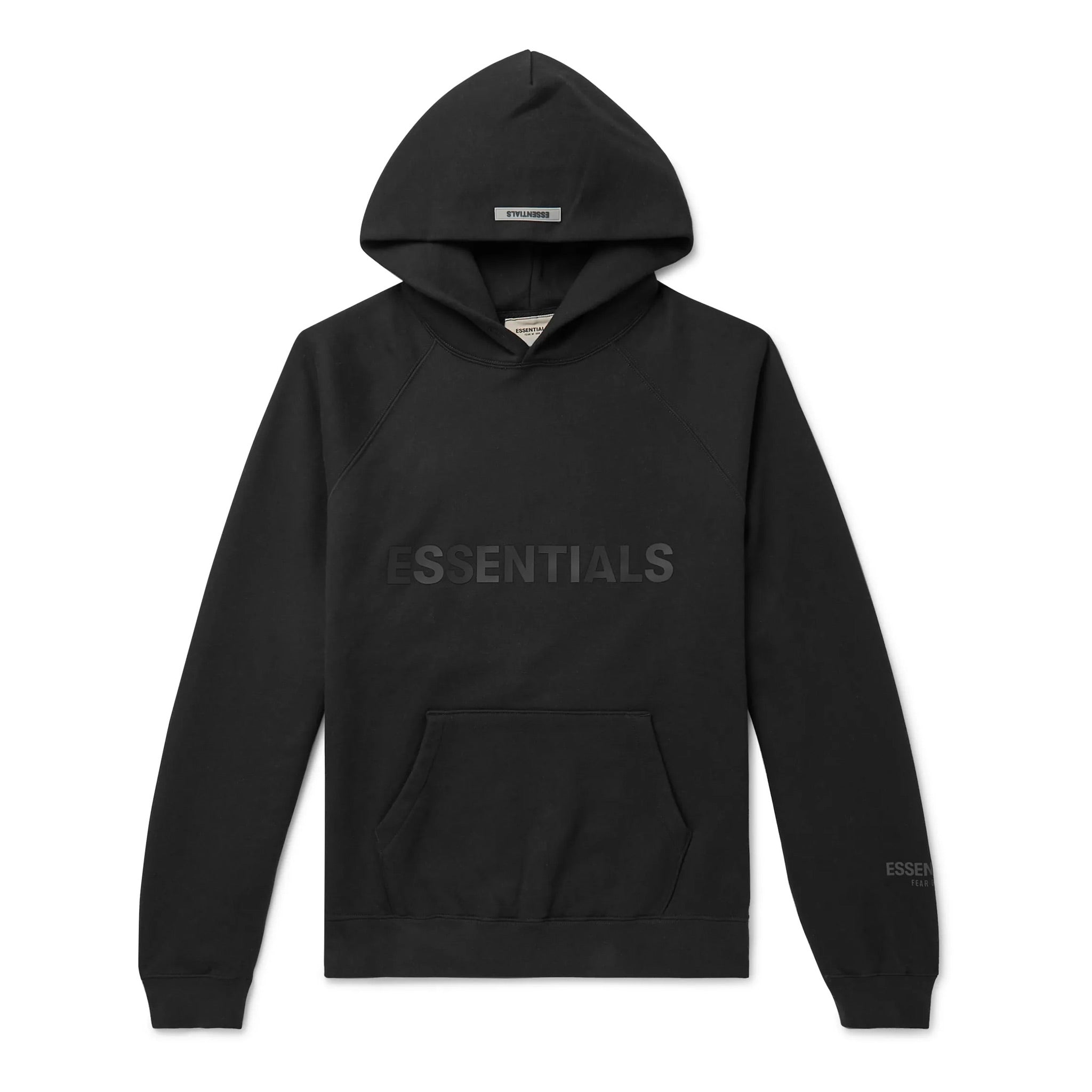 Fear Of God Essentials Hoodie - Black Logo-Appliquéd | Australia New Zealand
