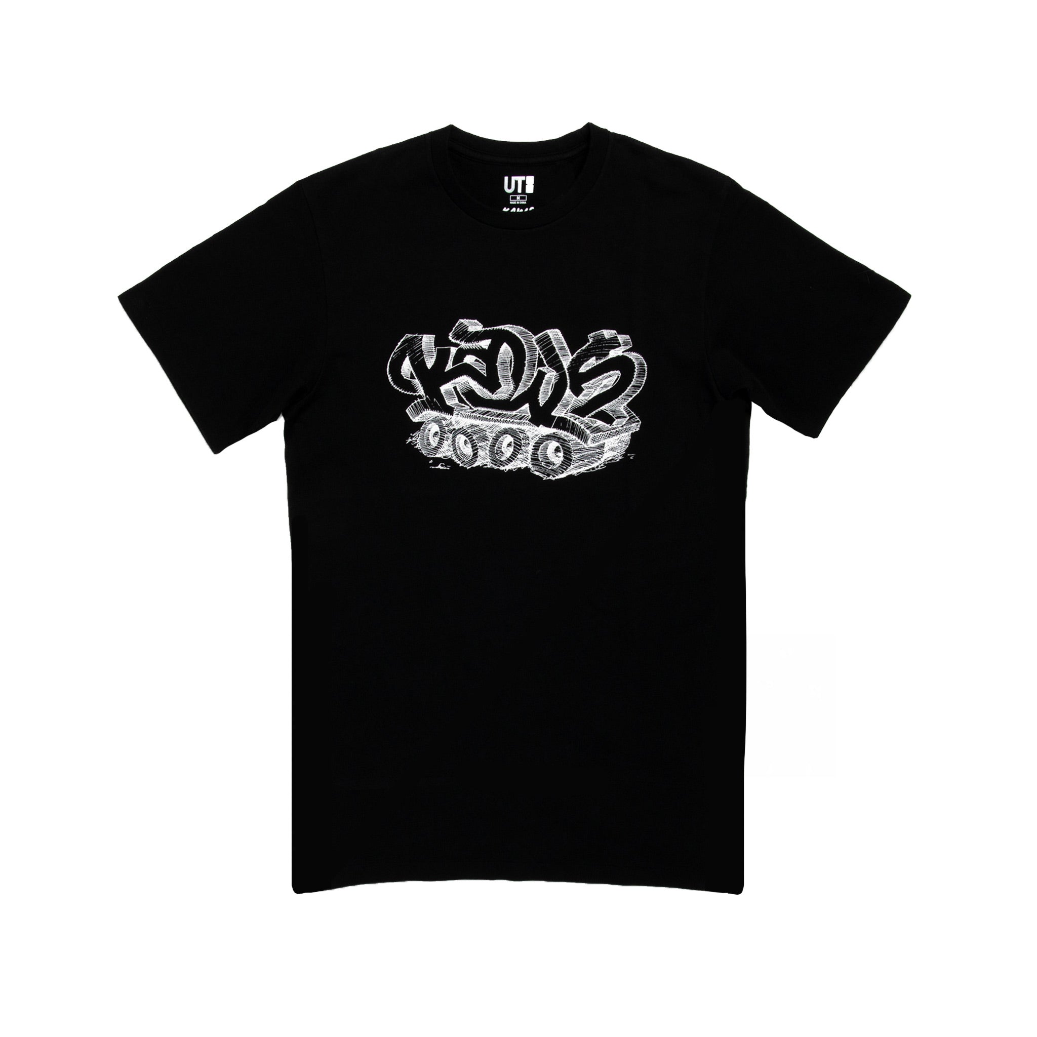 KAWS x UNIQLO Wordmark Tee - Black | Australia New Zealand