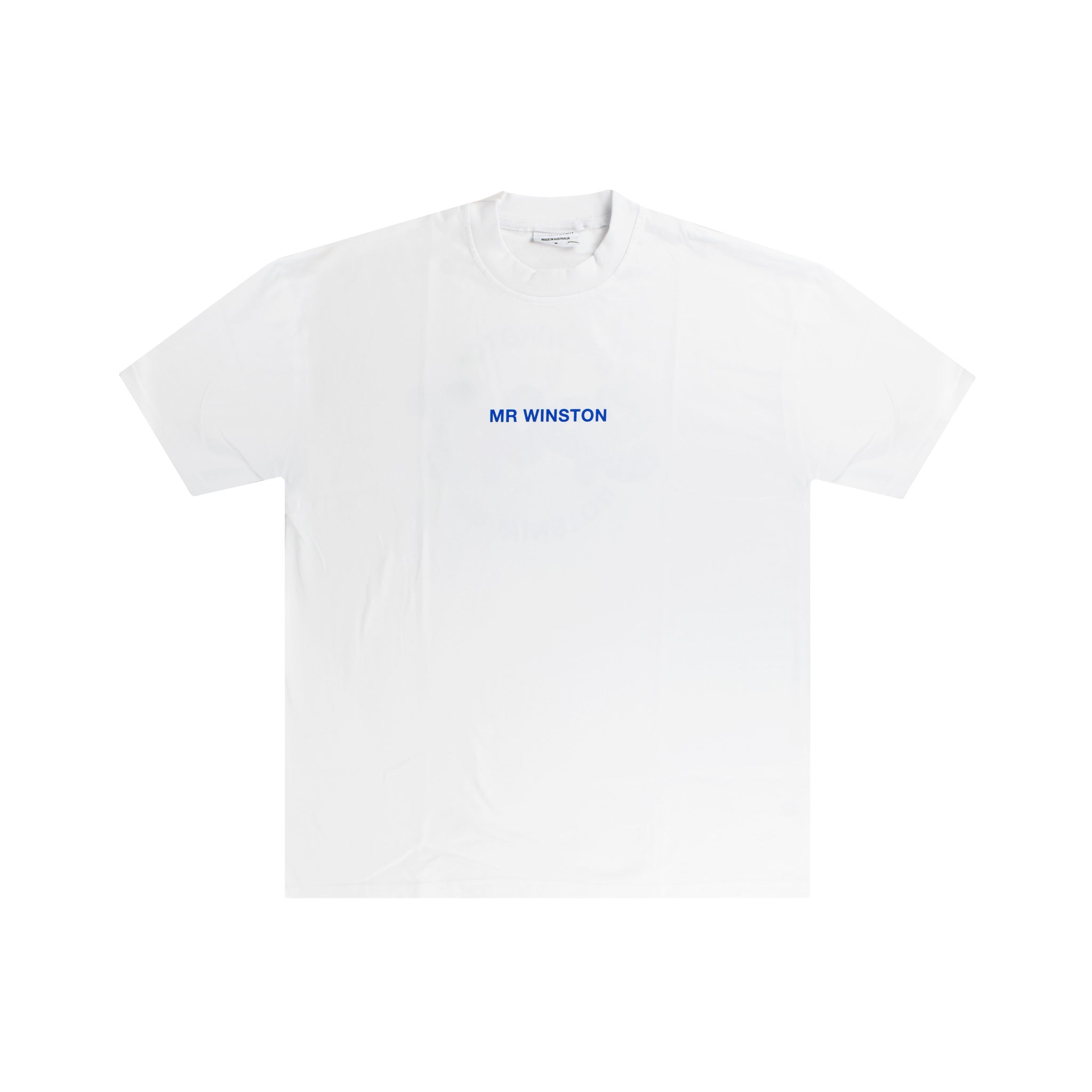 Mr Winston Co. Boyfriend Tee - White/ Royal Blue FRONT | Australia New Zealand