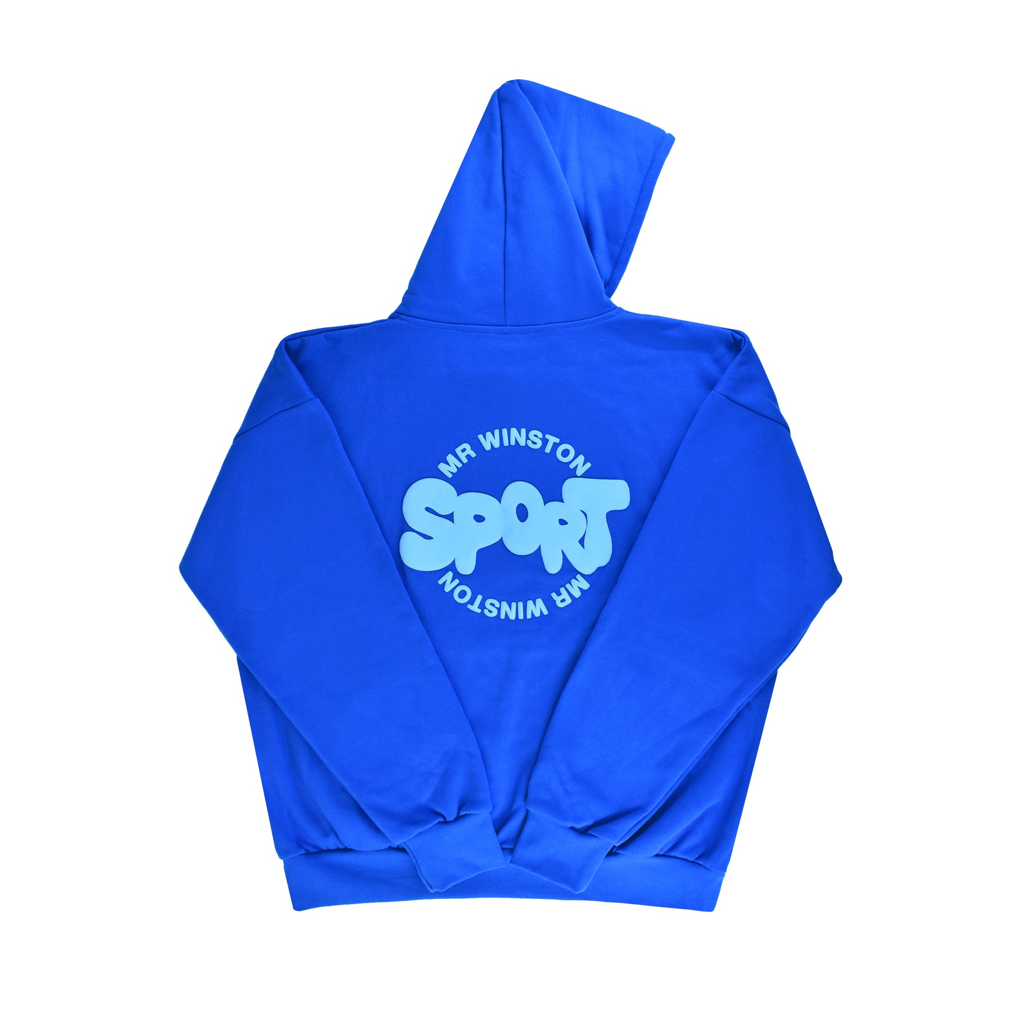 Mr Winston Co. Vintage Puff Hooded Sweat - Royal Blue/ Sky Blue BACK | Australia New Zealand