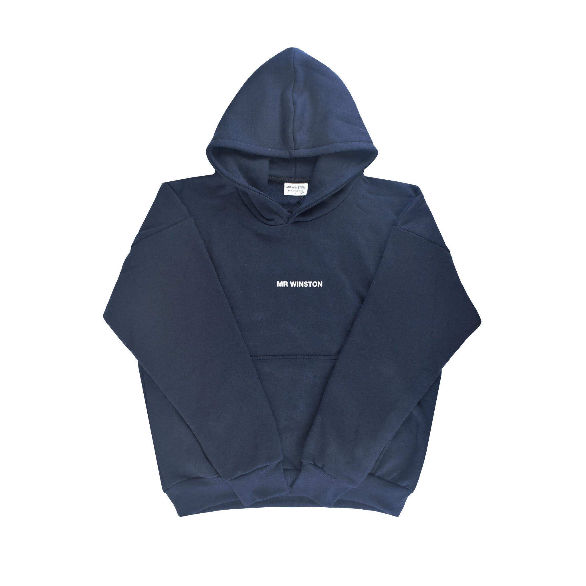 Mr Winston Co. Vintage Puff Hooded Sweat FRONT- Navy | Australia New Zealand