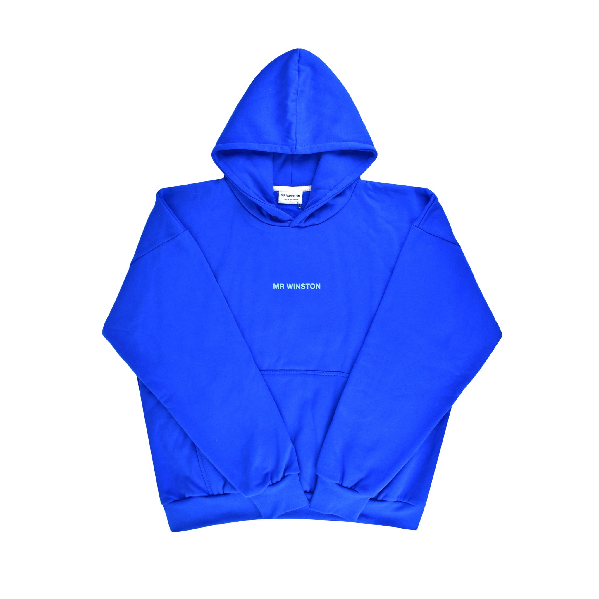 Mr Winston Co. Vintage Puff Hooded Sweat - Royal Blue/ Sky Blue BACK | Australia New Zealand