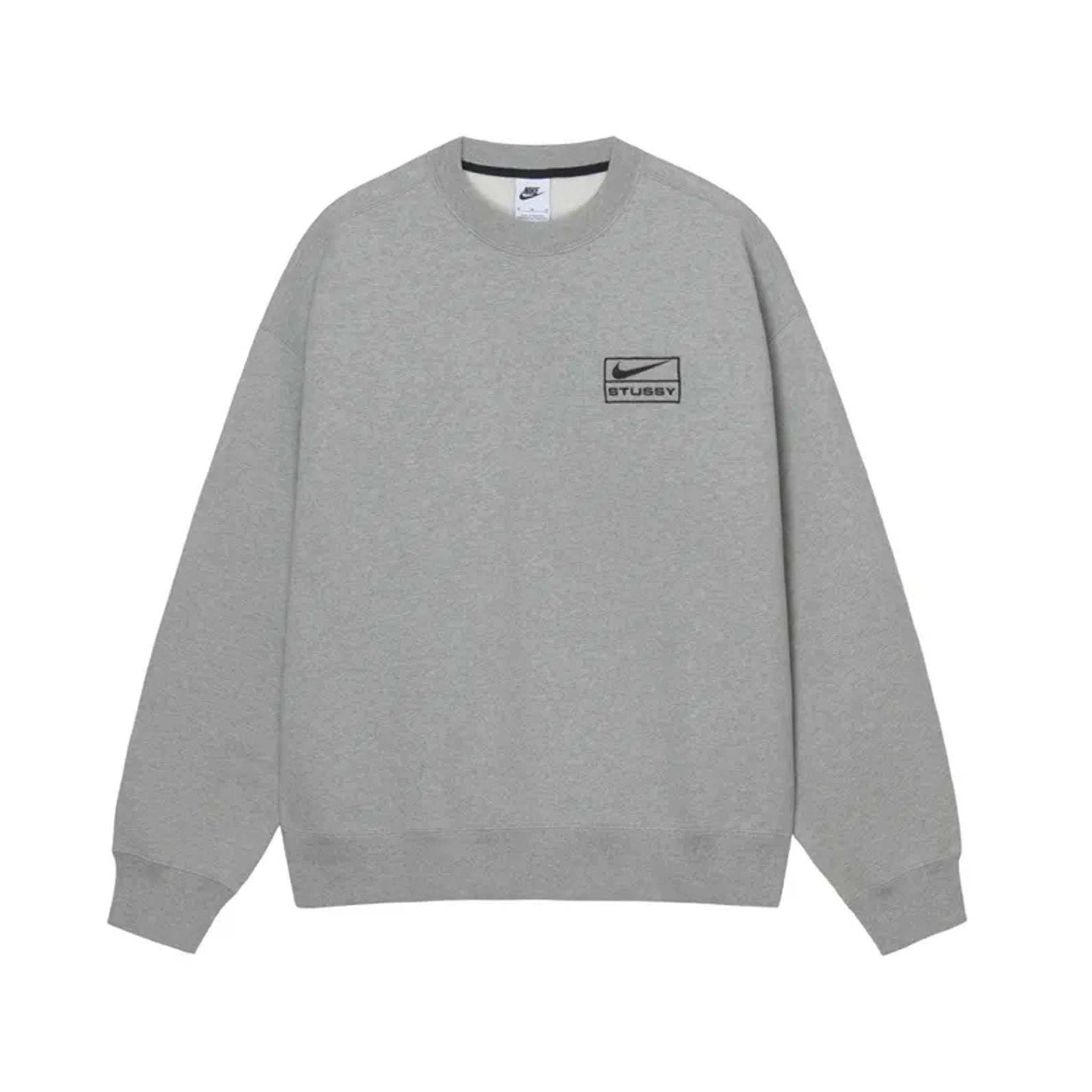 Nike x Stussy Fleece Crewneck - Dark Heather Grey | Australia New Zealand FRONT