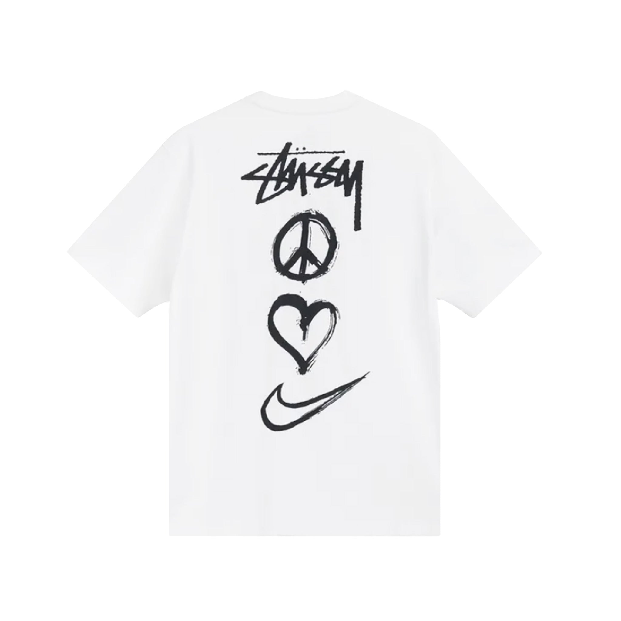 Nike x Stussy Peace Love Swoosh Tee BACK - White | Australia New Zealand