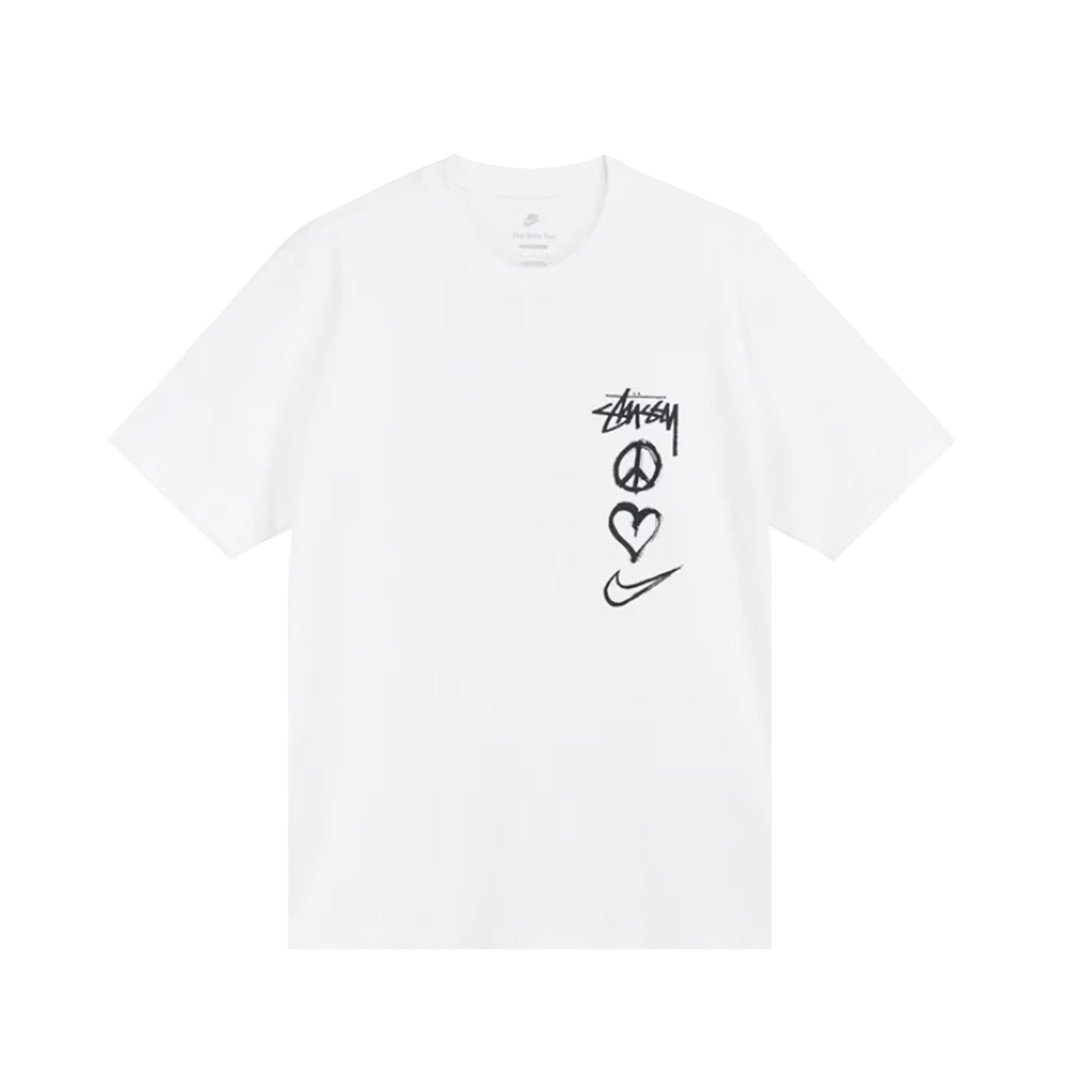 Nike x Stussy Peace Love Swoosh Tee FRONT - White | Australia New Zealand