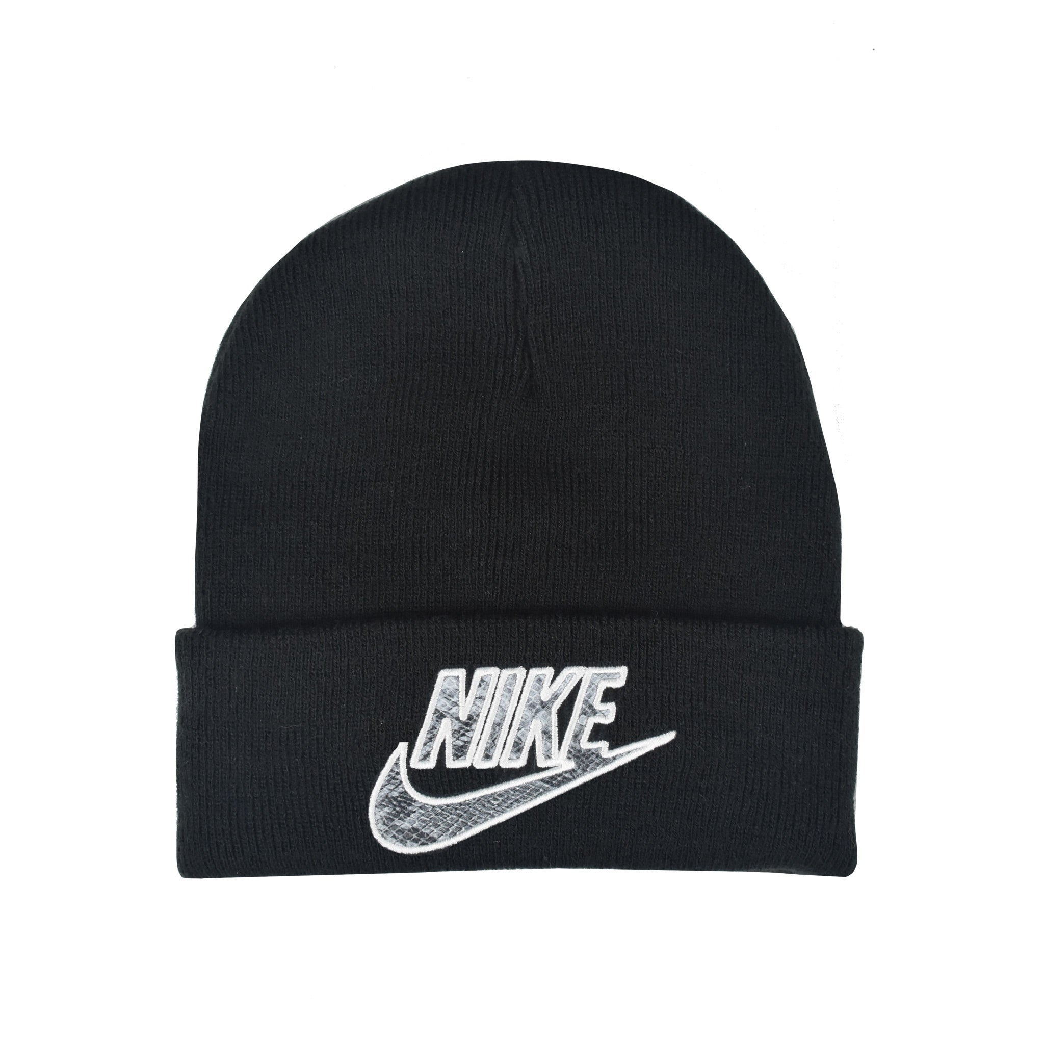 Supreme x Nike Snakeskin Beanie Front - Black | Australia New Zealand