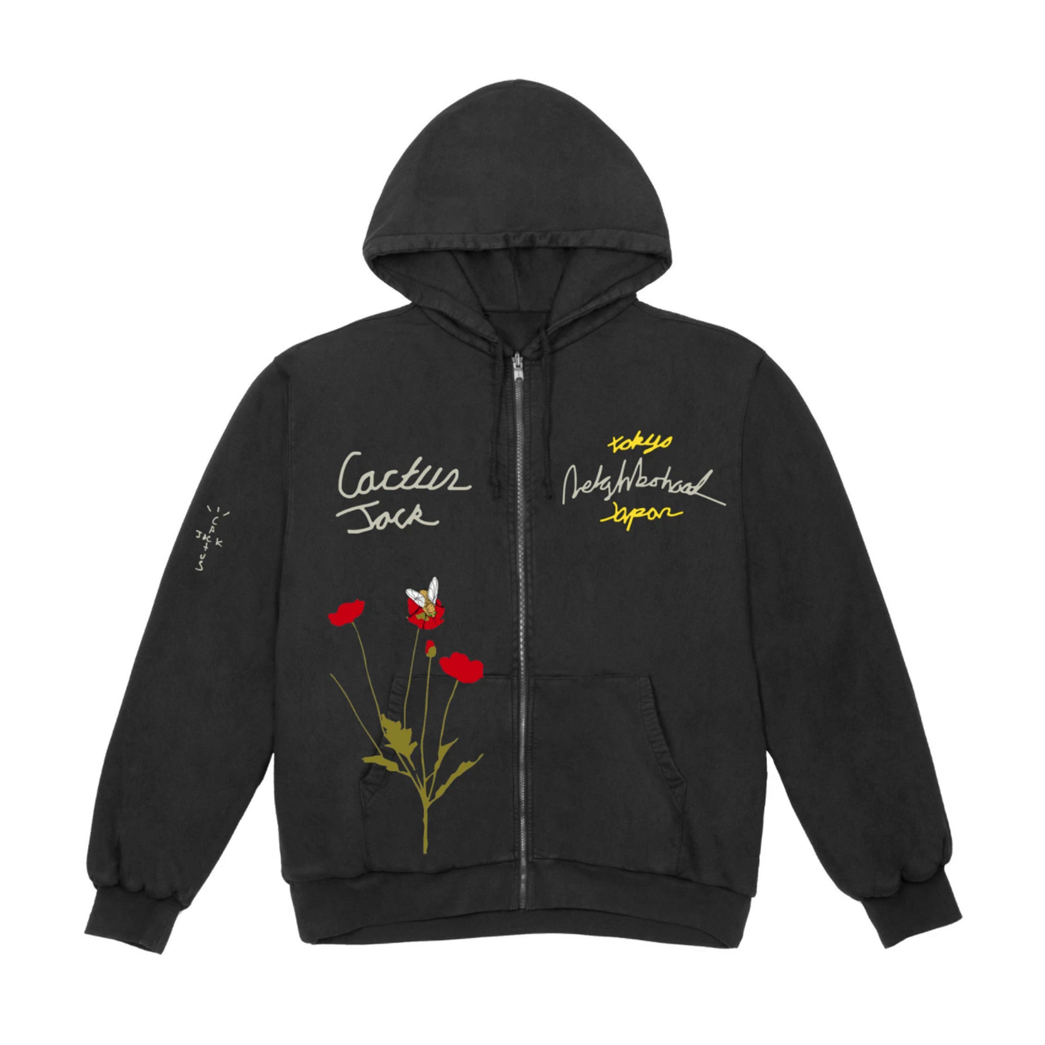 Travis Scott x Cactus Jack x Neighborhood Carousel FRONT Zip Up Hoodie - Black | Australia New Zealand