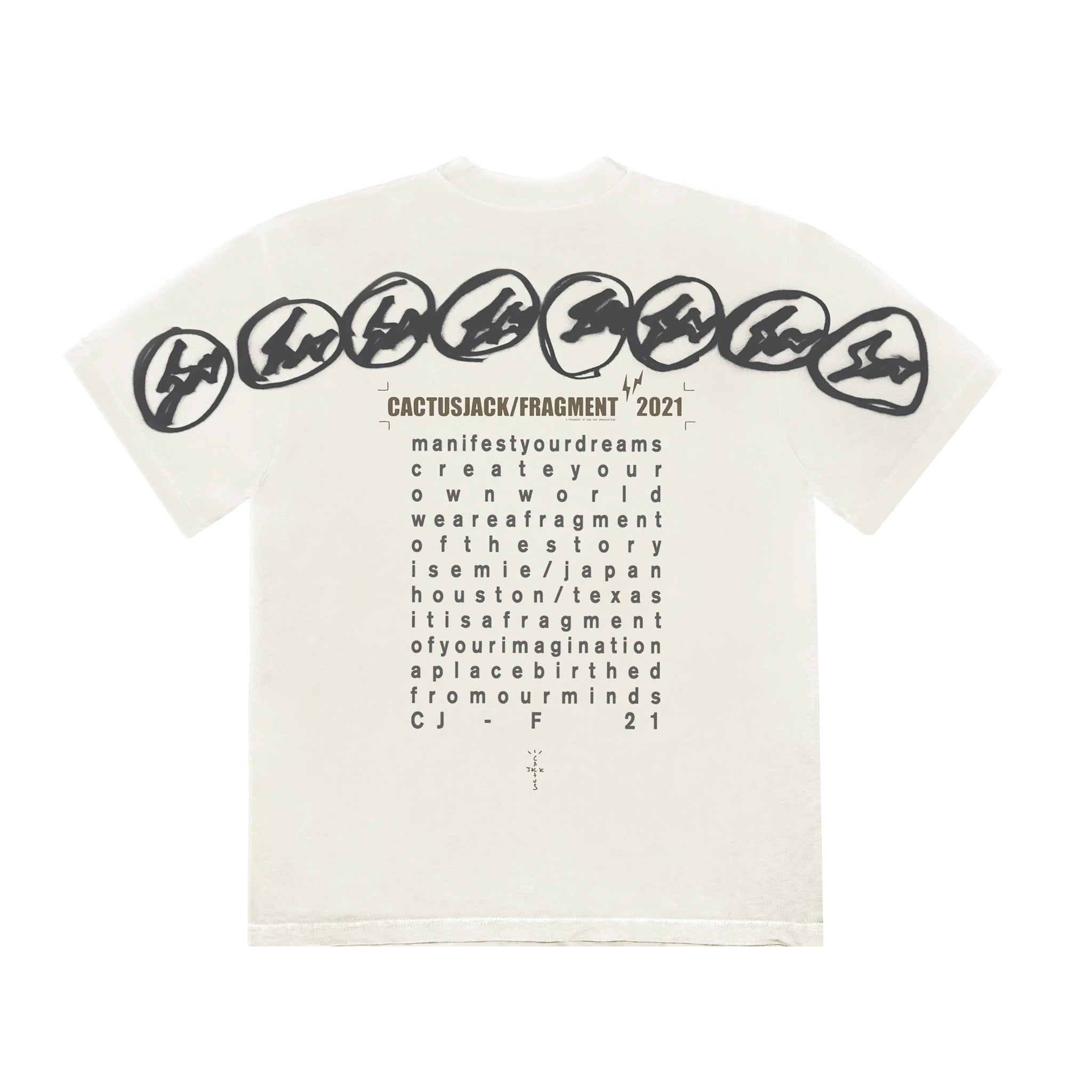 Travis Scott x Fragment Manifest Tee BACK - White | Australia New Zealand