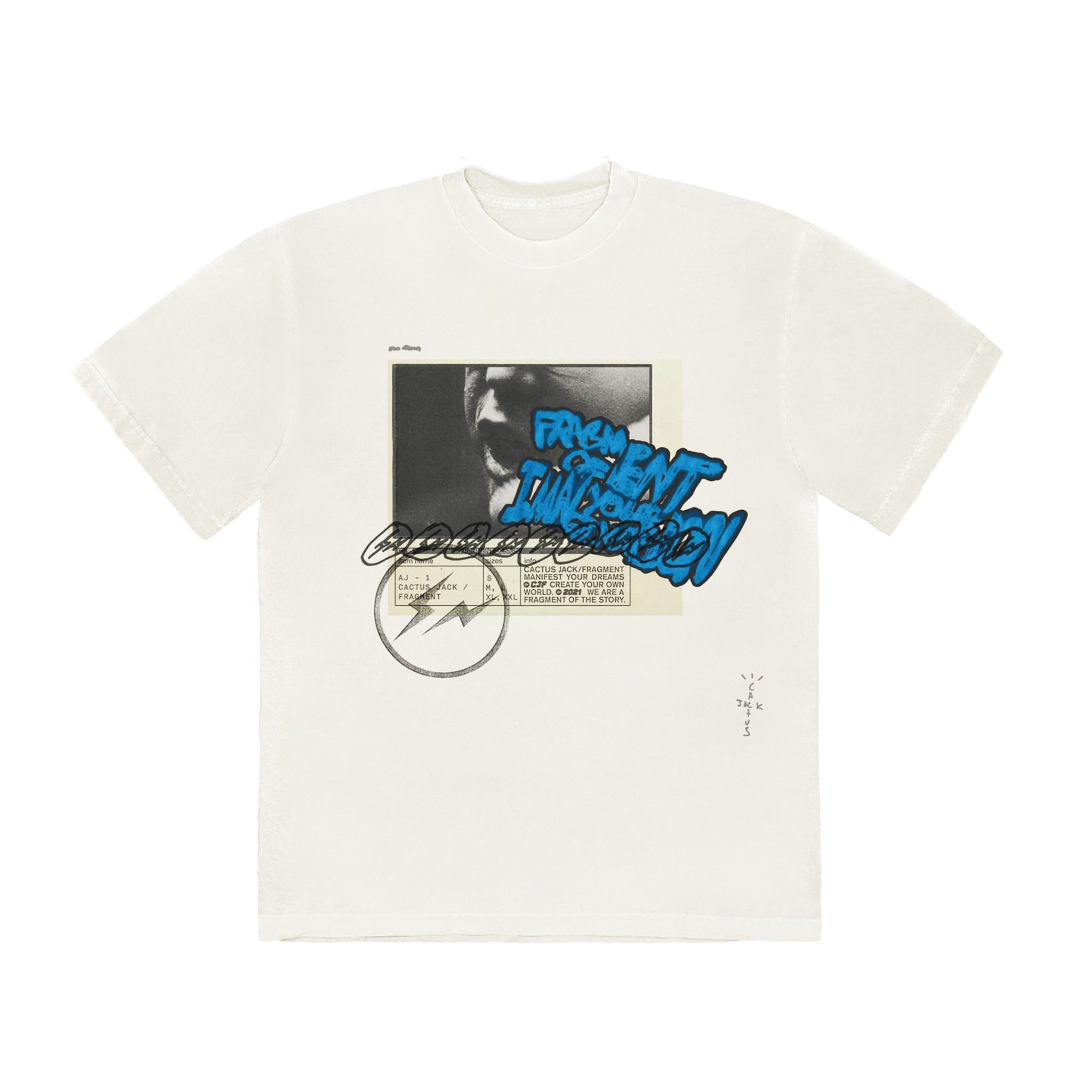 Travis Scott x Fragment Manifest Tee FRONT - White | Australia New Zealand