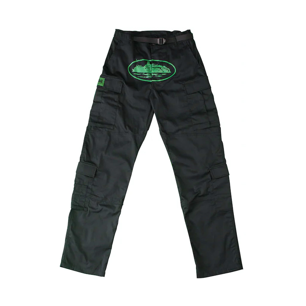 Corteiz Guerillaz Cargo Pants – Green / Black | Australia New Zealand FRONT