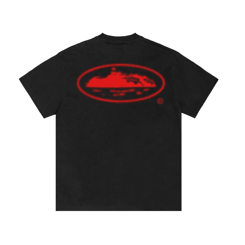 Corteiz Halftone Island Tee – Black / Red | Points Streetwear 