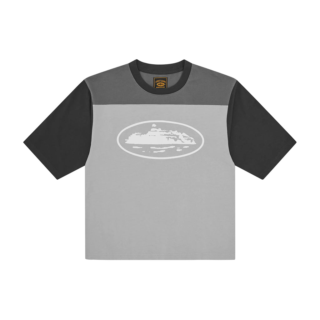 Corteiz Heavyweight Varsity Tee – Grey | Australia New Zealand FRONT