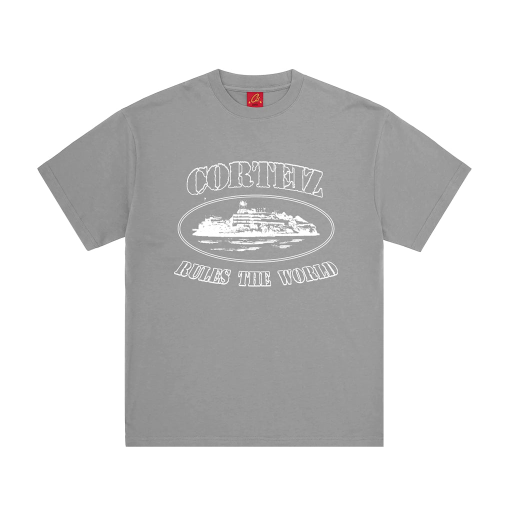 Corteiz OG Alcatraz RTW Tee – Gully Grey | Australia New Zealand 
