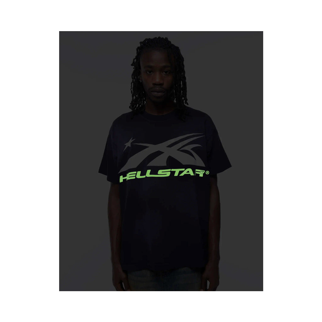 HELLSTAR Glow In The Dark Sports Logo Tee - Purple | Australia New Zealand FRONT GLOW