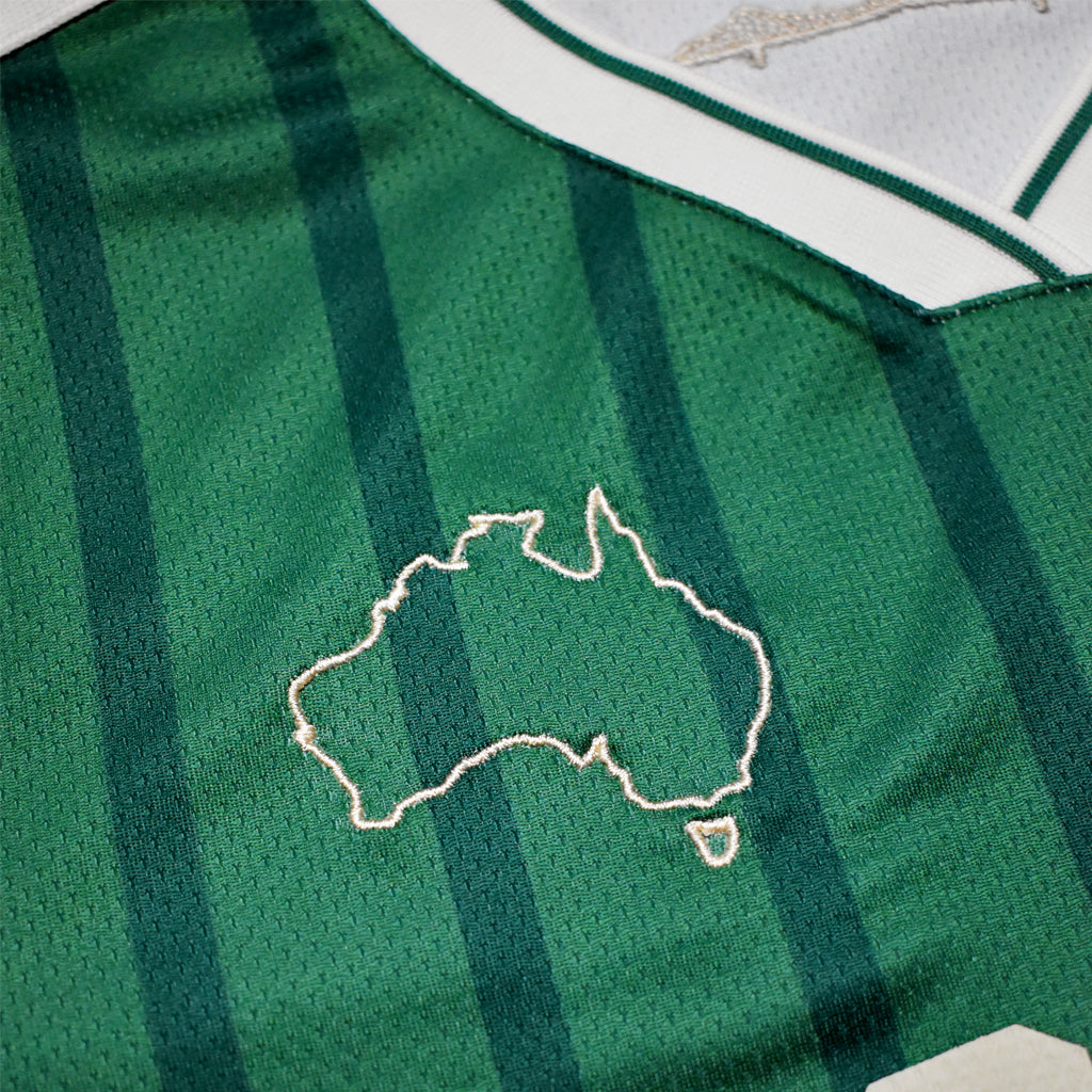 Points Cropped Football Jersey - Green | Australia New Zealand Embroidered 