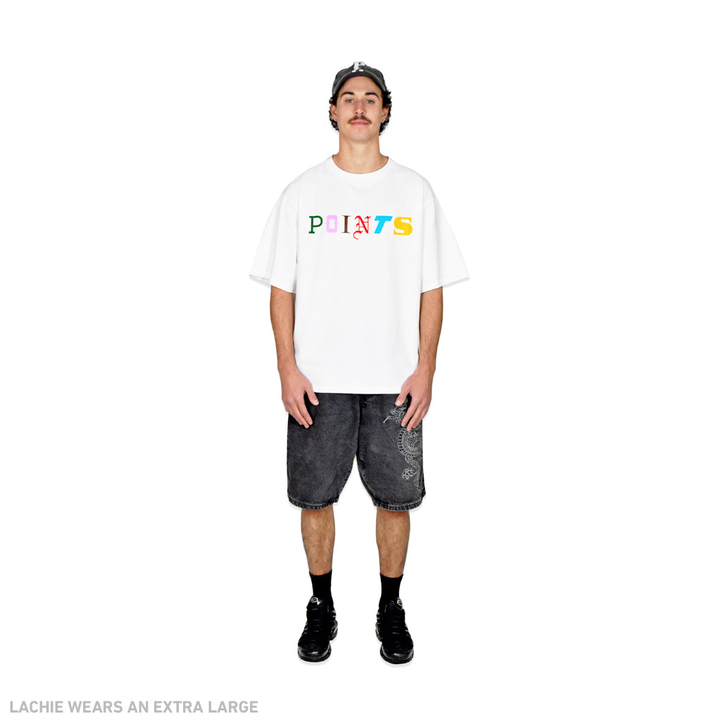 Points Font Tee - White | Australia New Zealand WORN