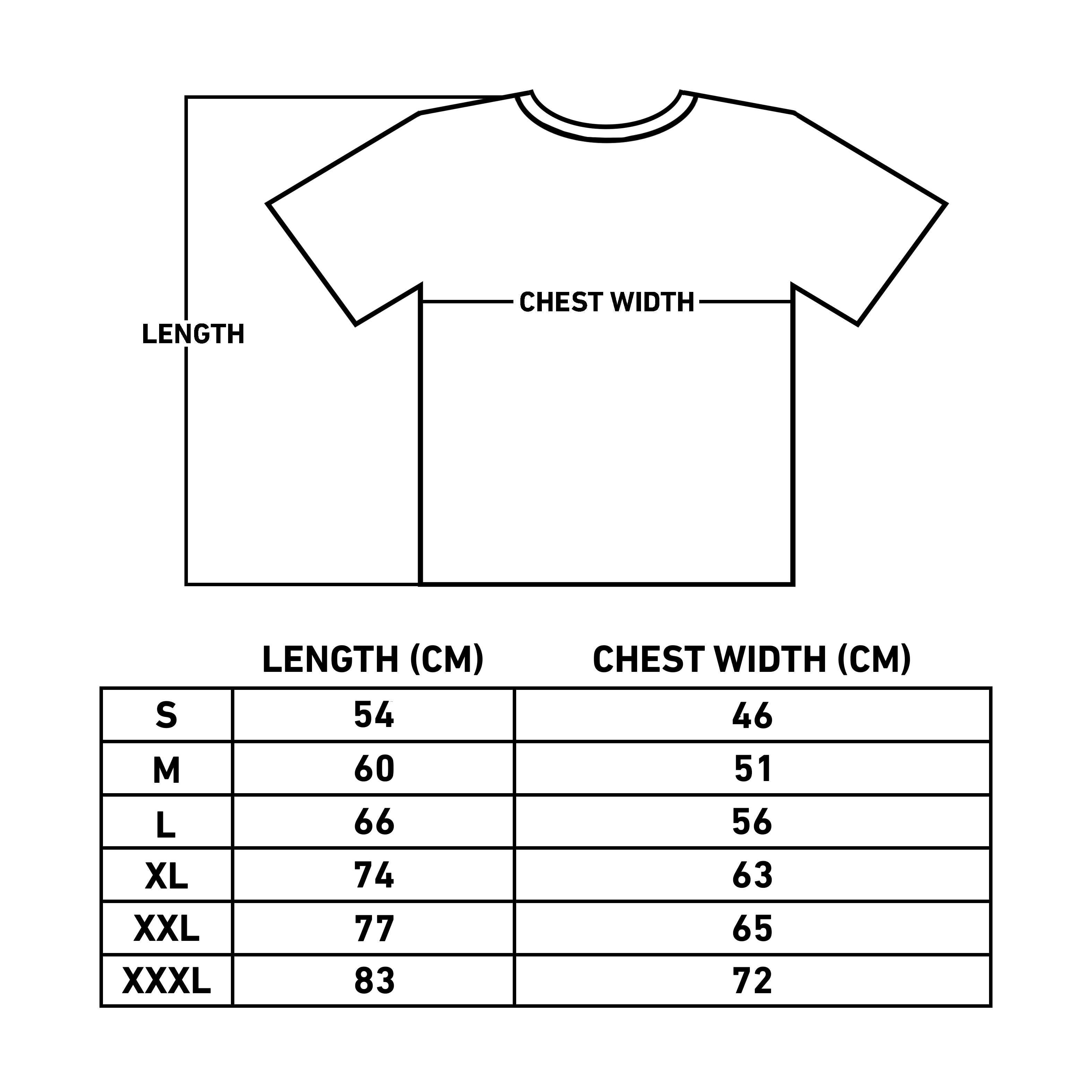 Points Font Tee - White | Australia New Zealand SIZE GUIDE