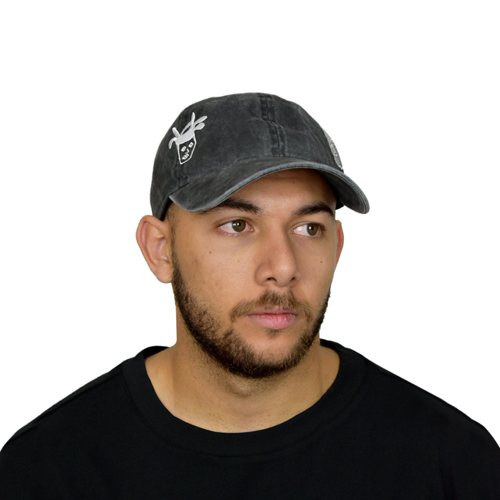 Points x Baskwa Cap - Washed Black On Head 