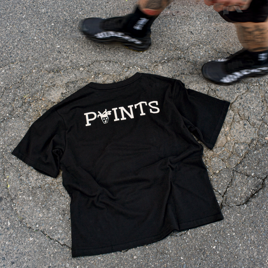 Points x Baskwa Tee - Black BACK PHOTOSHOOT