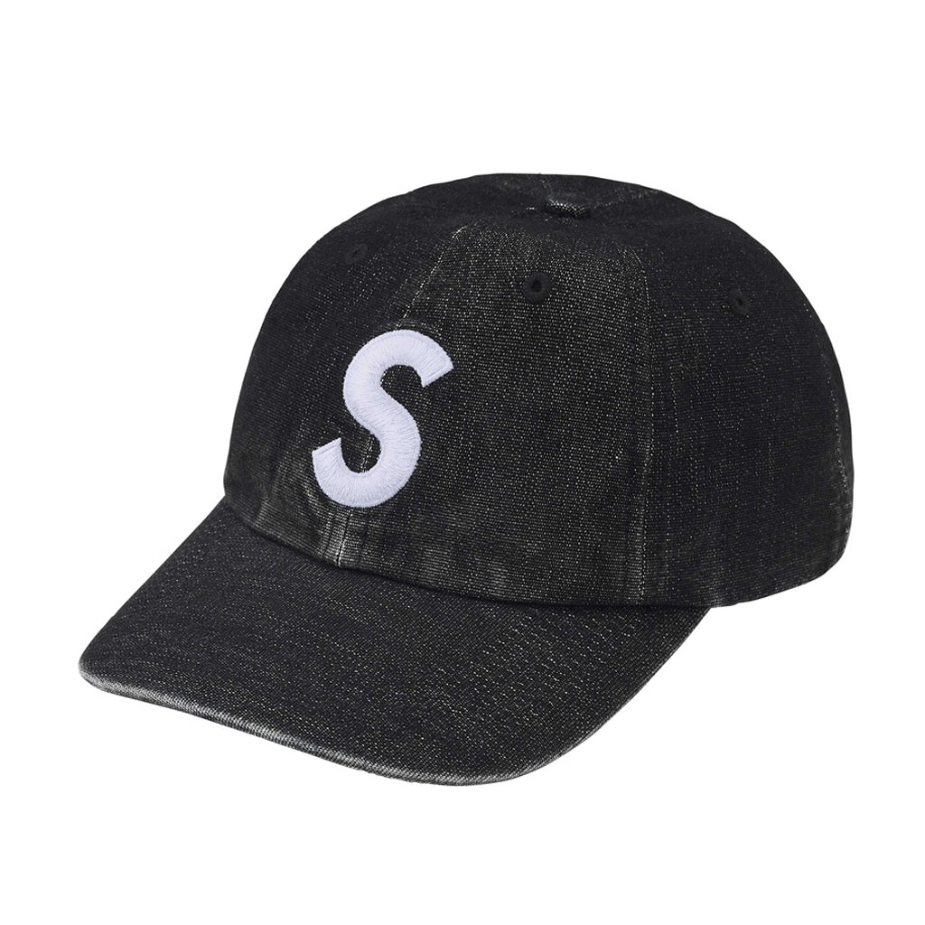 Supreme Cordura Denim  S Logo 6-Panel Cap - Black FRONT Australia New Zealand