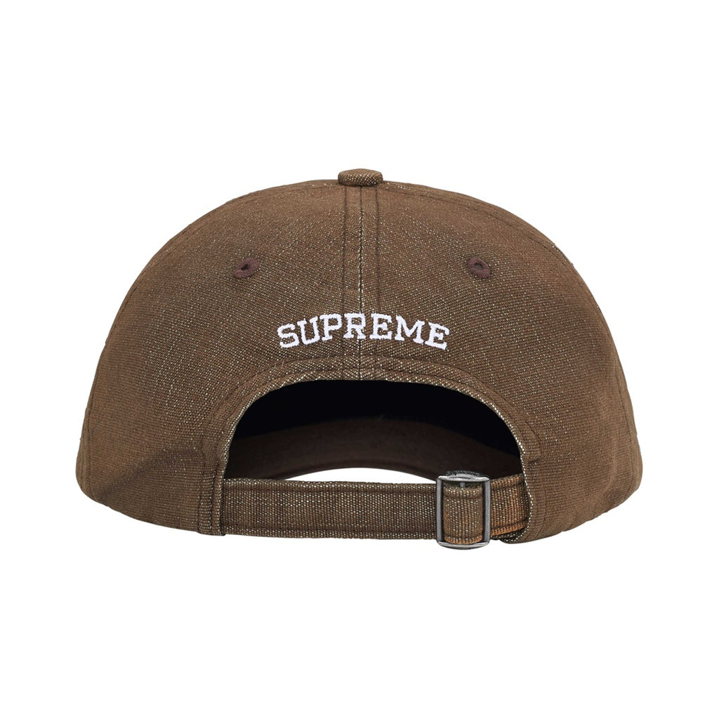 Supreme Cordura Denim  S Logo 6-Panel Cap - Brown BACK Australia New Zealand
