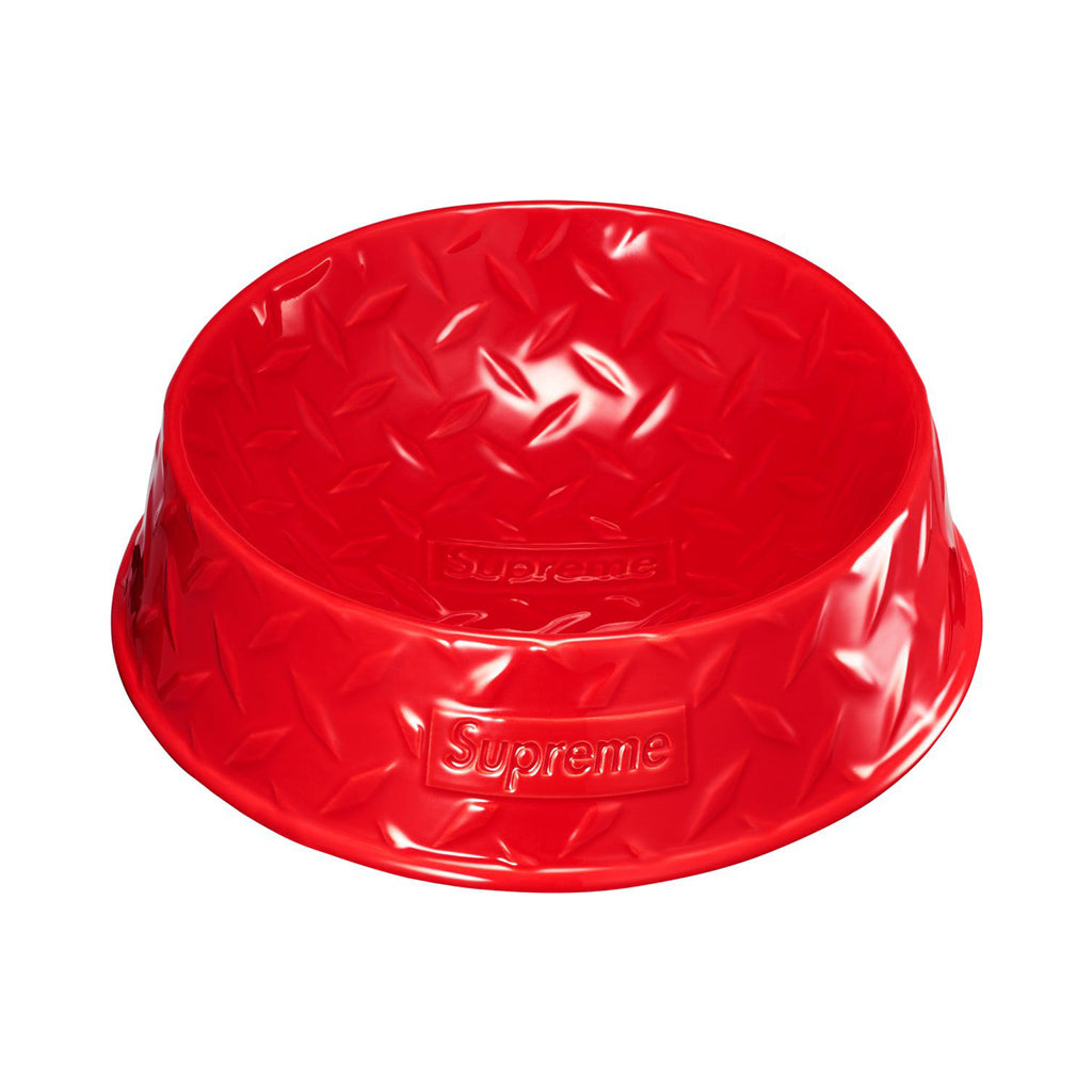 Supreme Diamond Plate Dog Bowl - Red | Australia New Zealand
