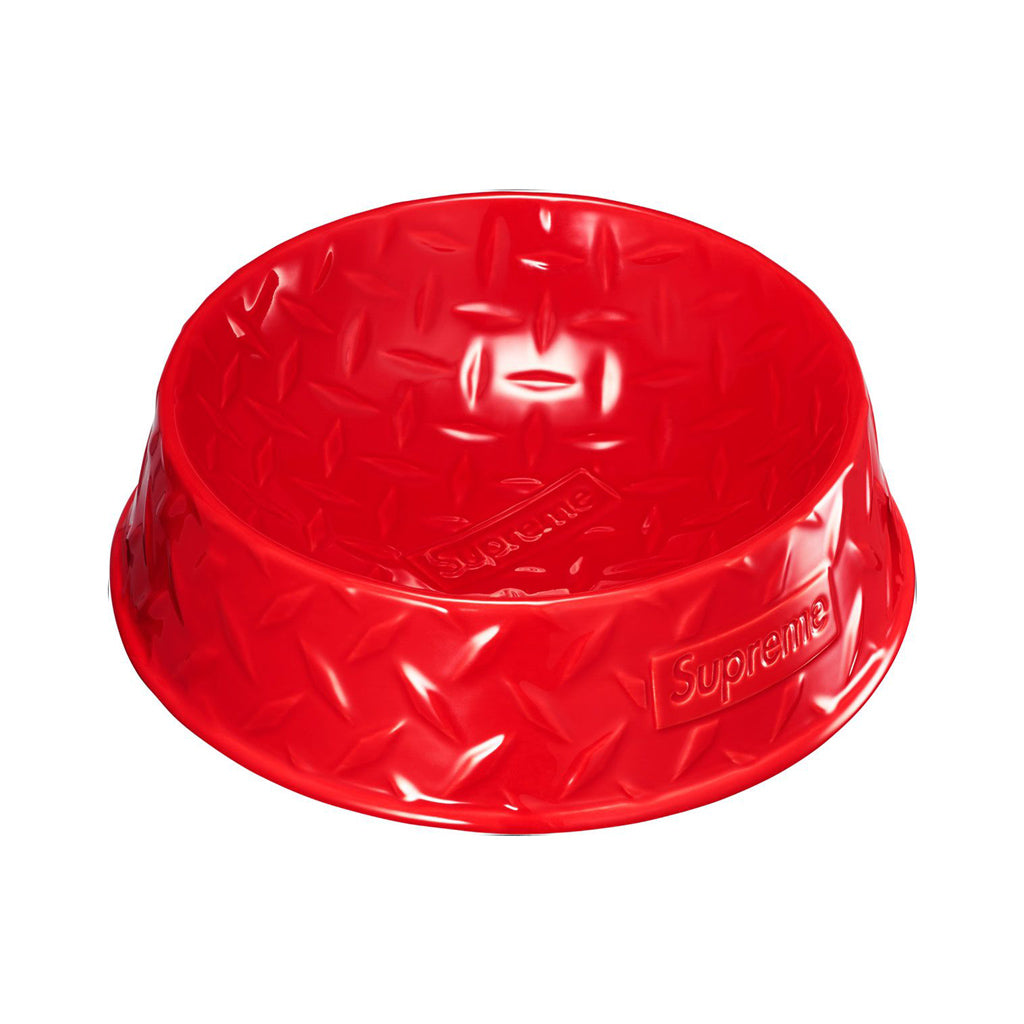 Supreme Diamond Plate Dog Bowl - Red | Australia New Zealand