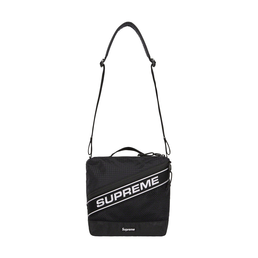 Supreme 3D Logo Shoulder Side Bag - Black / Silver | Australia New Zealand FRONT