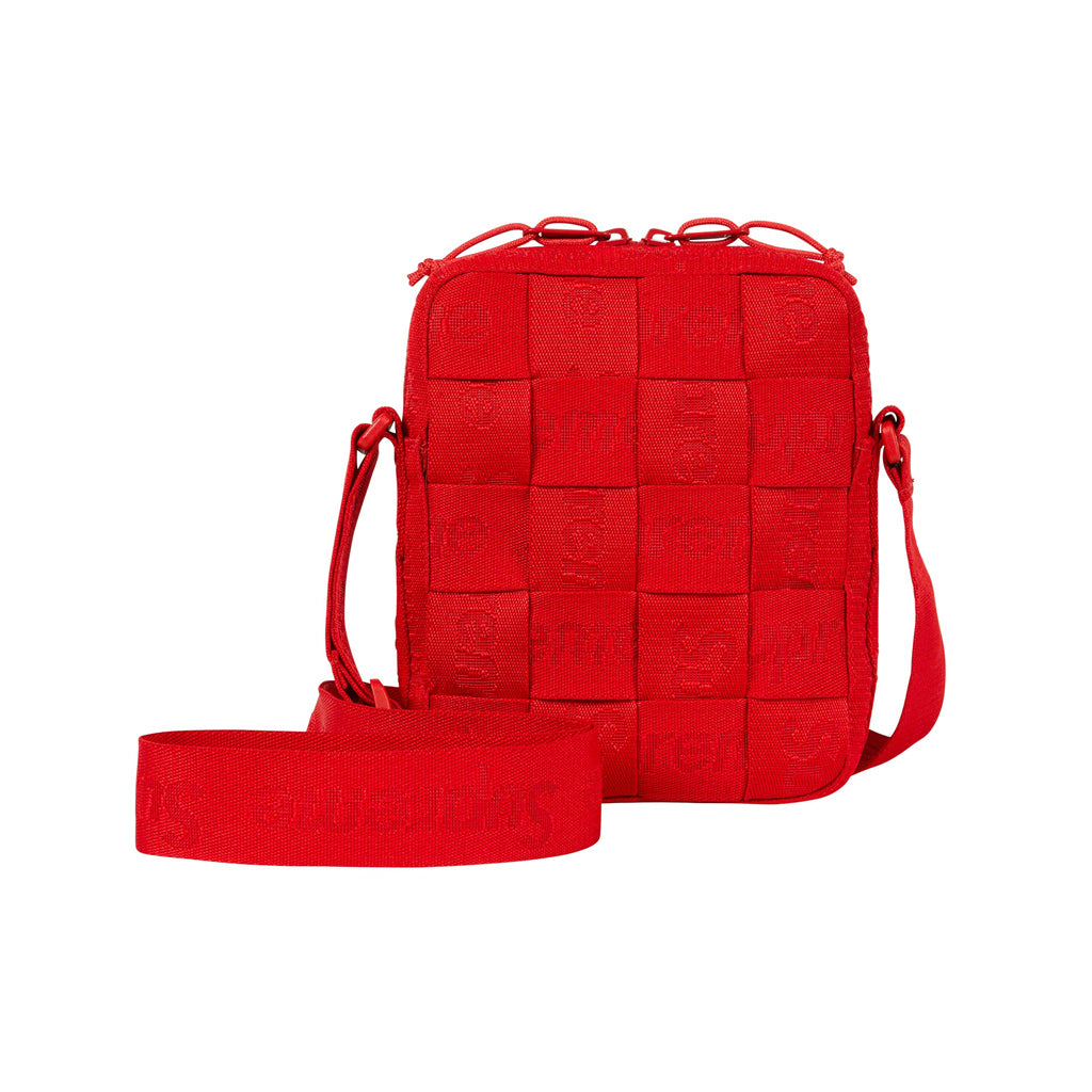 Supreme Woven Shoulder Side Bag - Red Close Up | Australia New Zealand