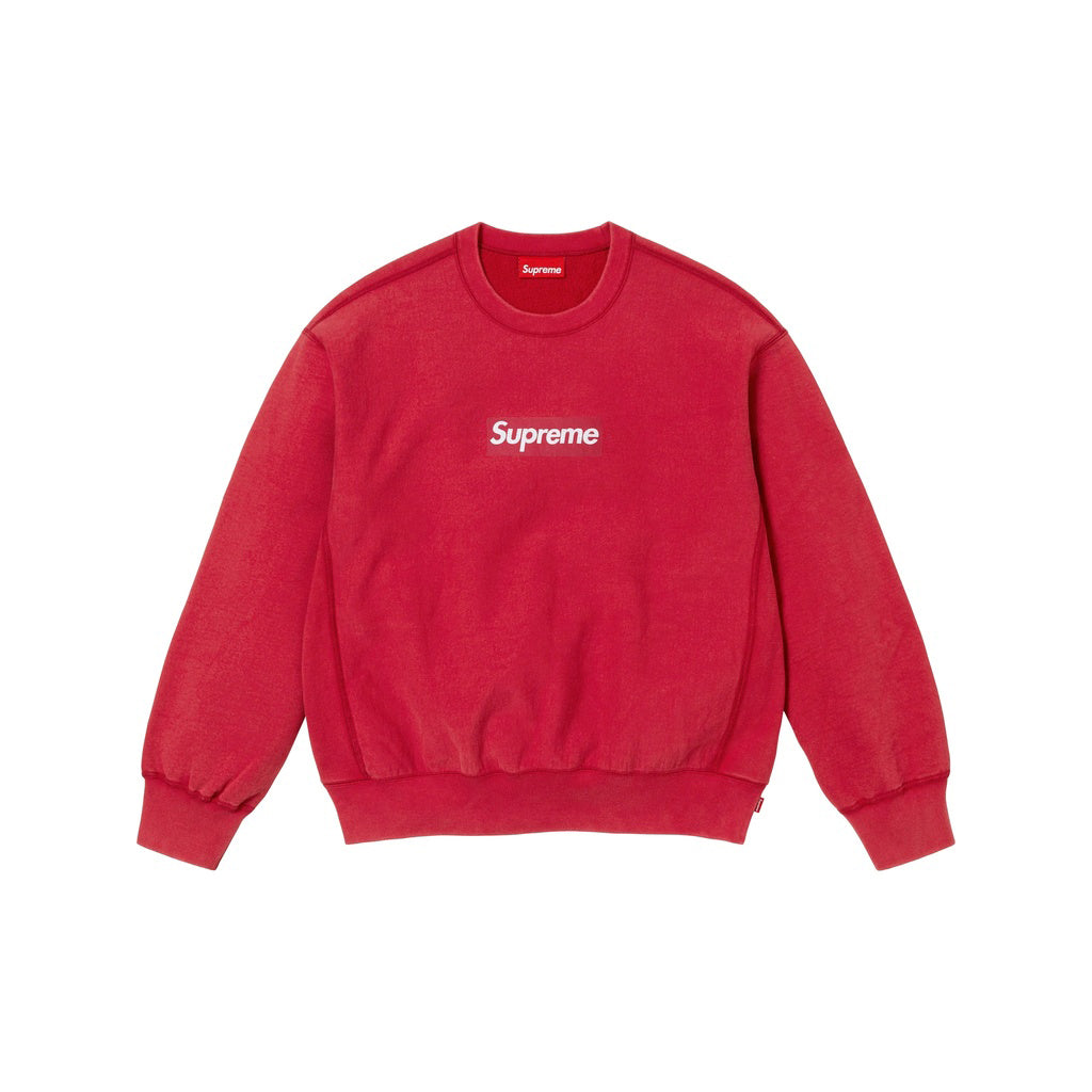 Supreme Washed Box Logo Crewneck - Red Australia New Zealand