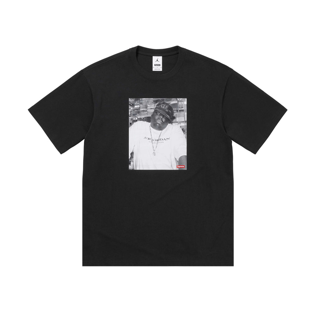 Supreme x Jordan Biggie Tee - Black | Australia New Zealand FRONT 