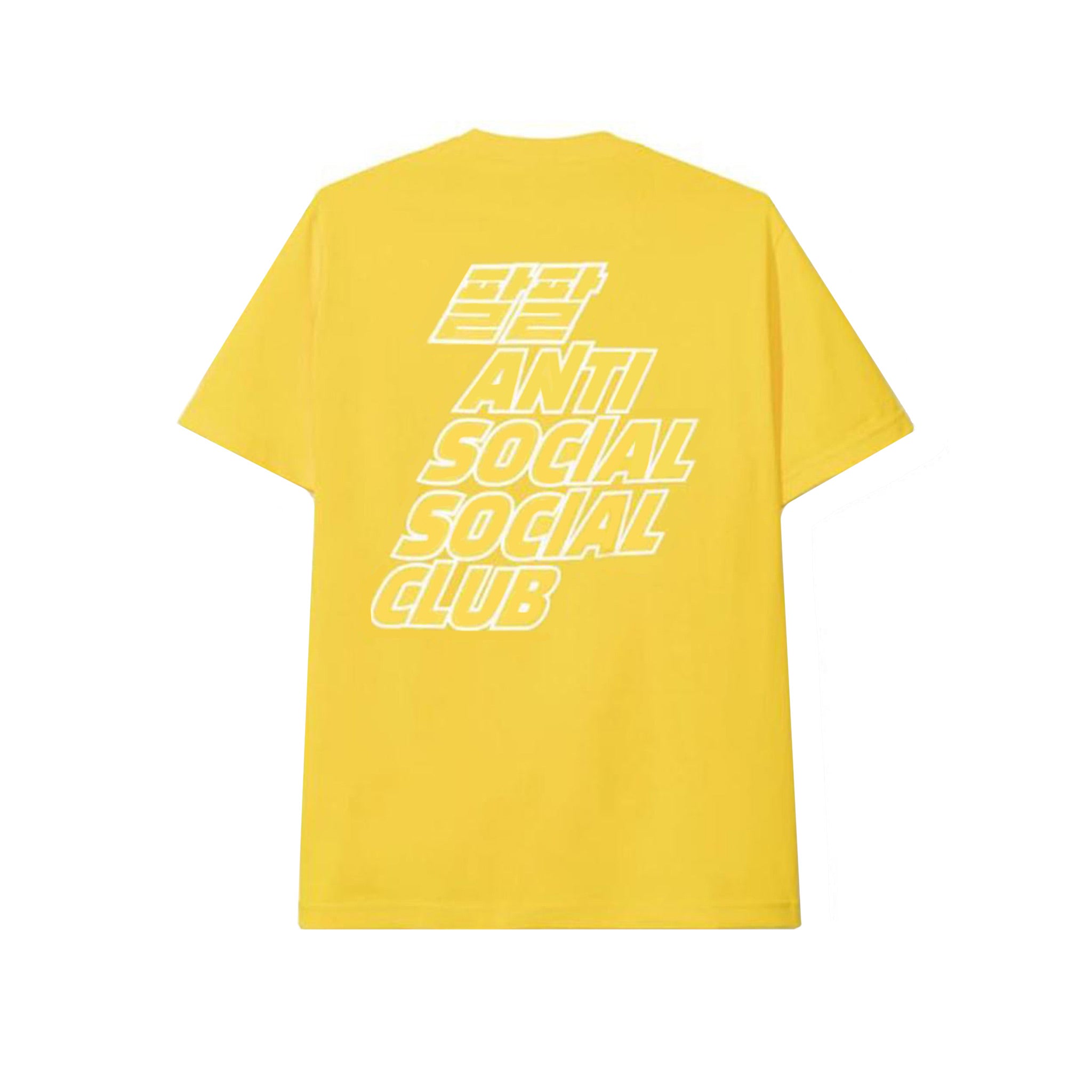 Anti Social Social Club Midnight Club Tee T Shirt Back - Yellow | Australia