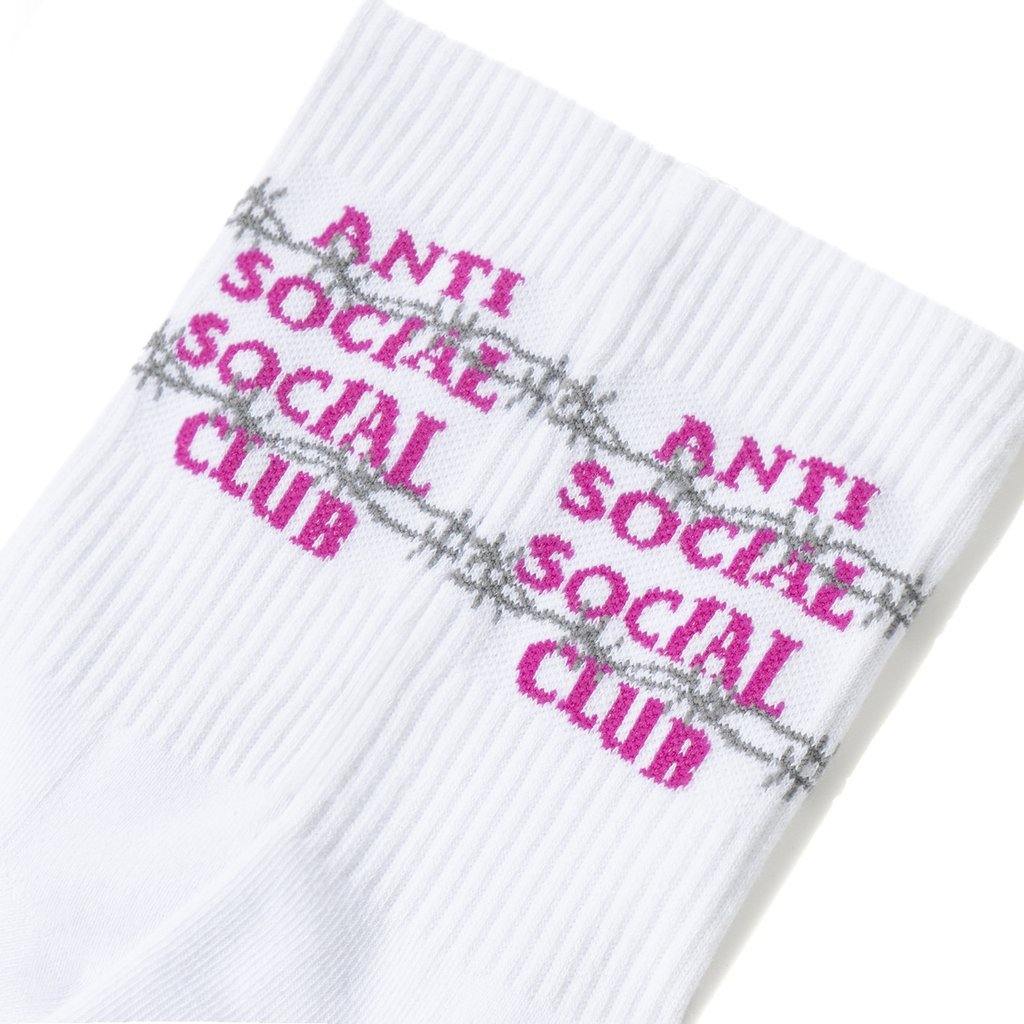 Anti Social Social Club Barbara Crew Socks - White Close Up | Australia