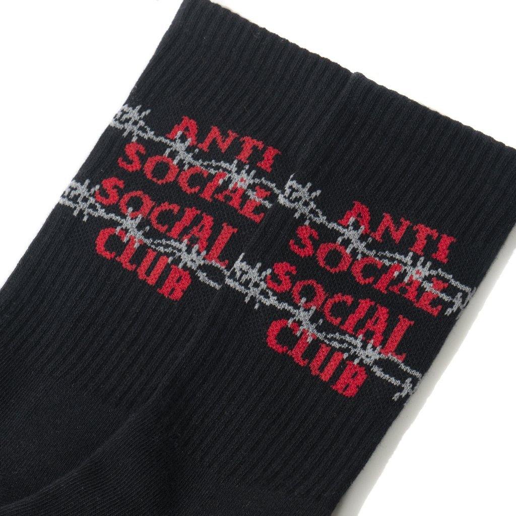 Anti Social Social Club Barbara Crew Socks - Black Close Up | Australia