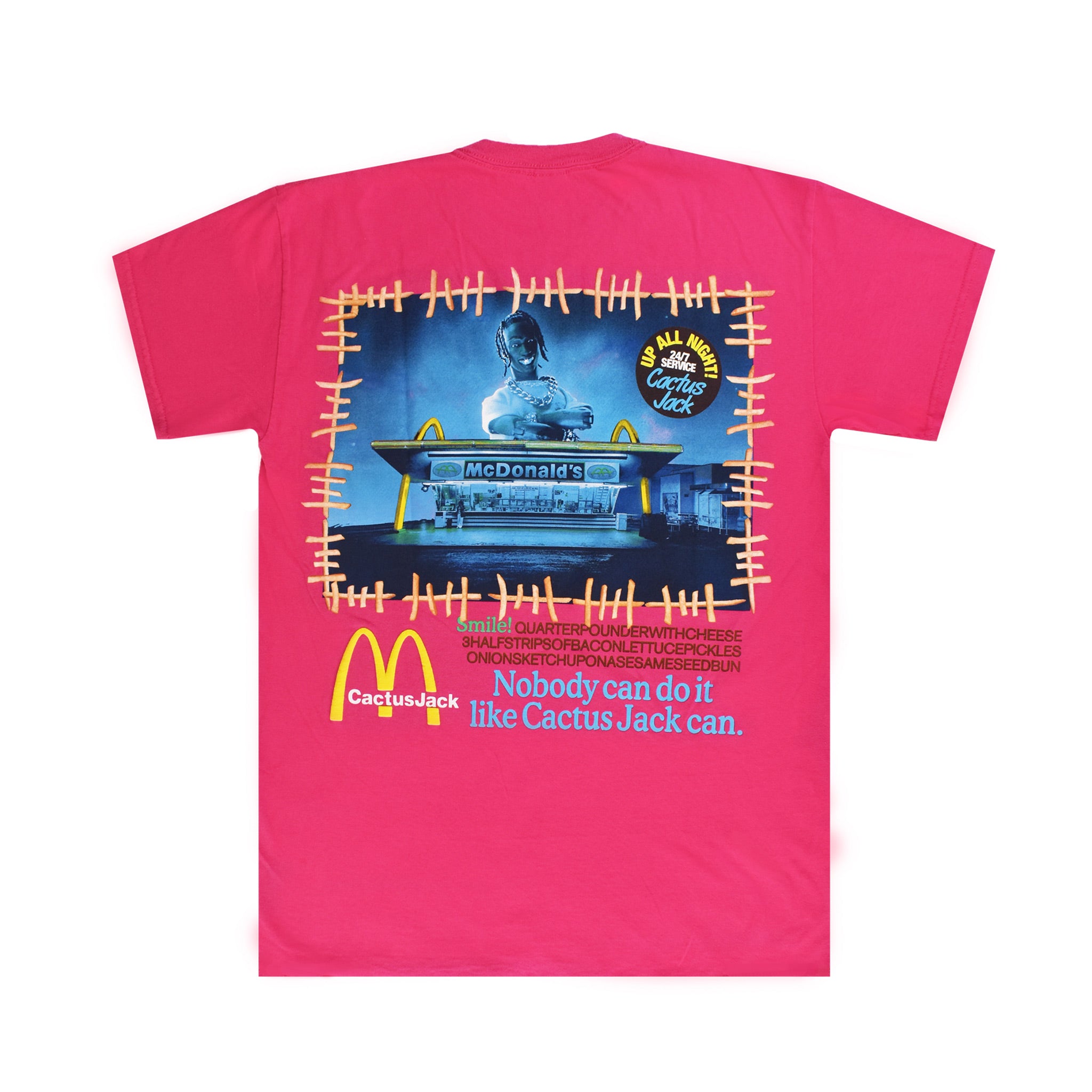 Travis Scott x McDonald's Vintage Action Figure T-Shirt Pink Back | Australia New Zealand